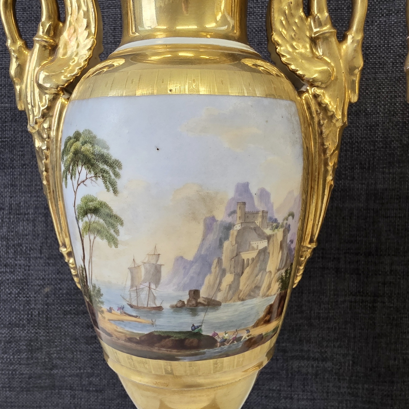 A pair of Paris Porcelain Empire Vases A pair of Paris Porcelain Empire Vases